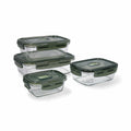 Lot de boîtes repas Luminarc Pure Box Hermetic en verre vert foncé, 4 unités