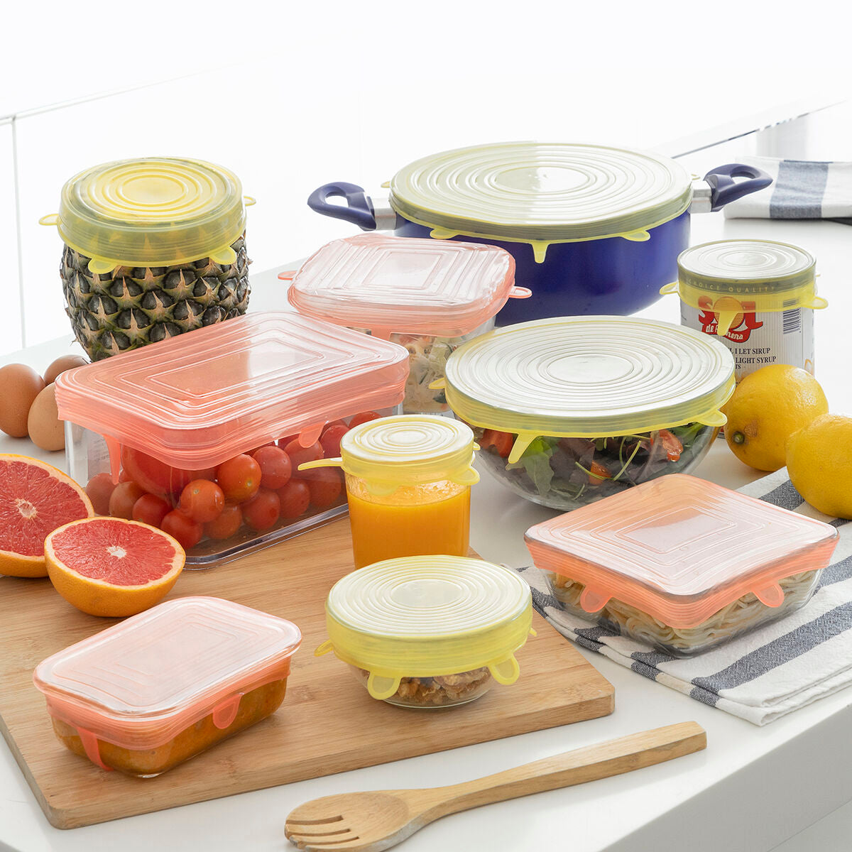 Set of 10 Reusable and Adjustable Kitchen Lids Lilyd
